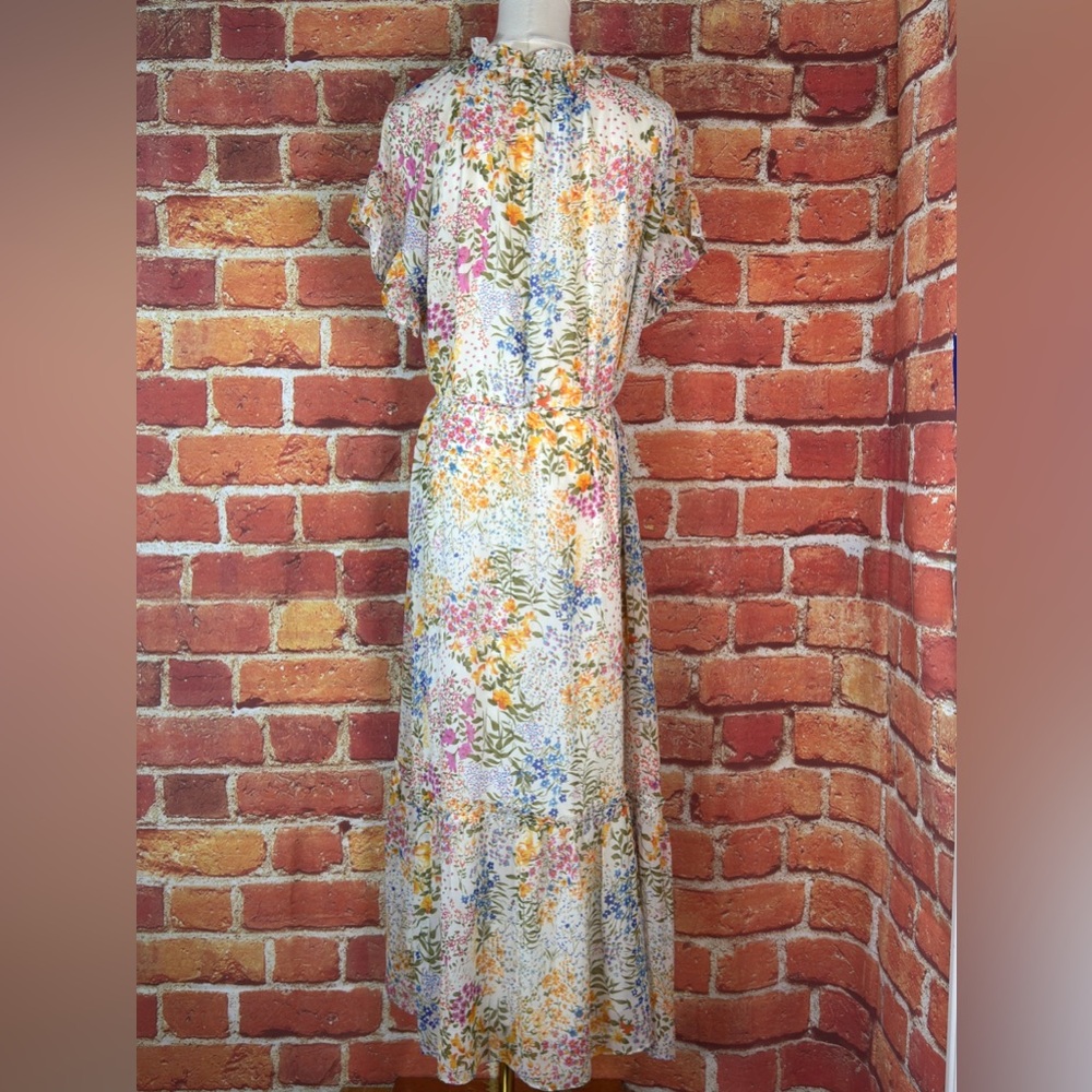 Lucy Paris Multicolor Floral Maxi Dress Size Small Bohemian Cottagecore prairie - Picture 3 of 11